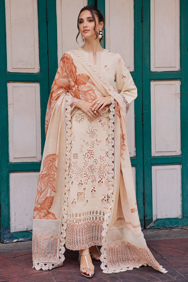 Marjjan | Carnation Lawn | MBL-16 A (ALMOND SKIN) - Official Marjjan stockist in UK - Sakeena London