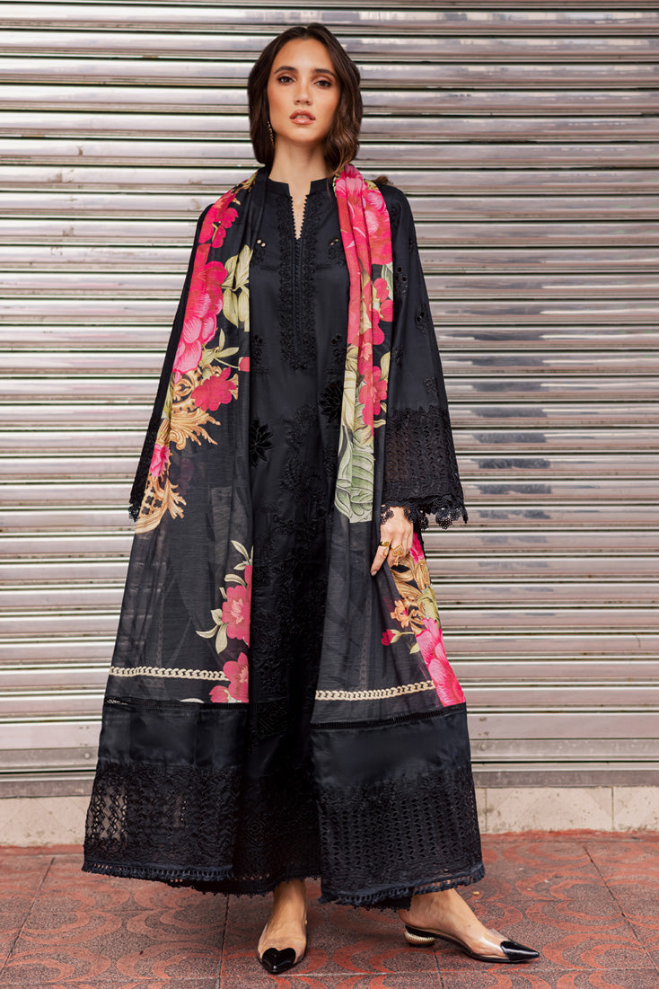 Marjjan | Carnation Lawn | MBL-16 B (BLACK) - Official Marjjan stockist in UK - Sakeena London