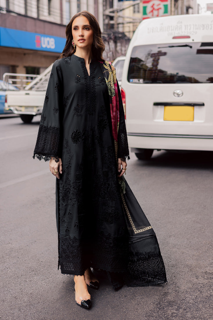 Marjjan | Carnation Lawn | MBL-16 B (BLACK) - Official Marjjan stockist in UK - Sakeena London