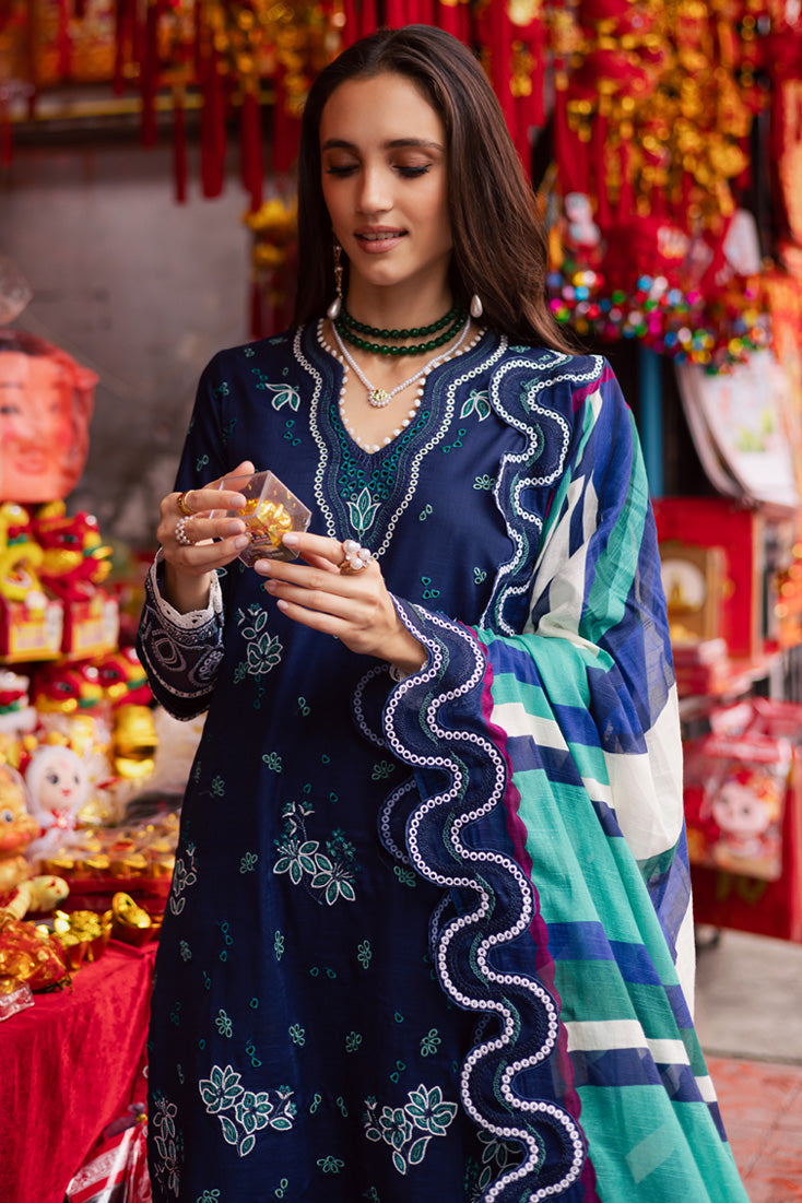 Marjjan | Carnation Lawn | MBL-17 A (NAVY BLUE) - Official Marjjan stockist in UK - Sakeena London