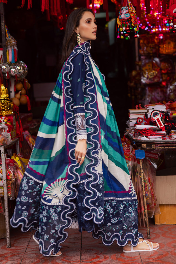 Marjjan | Carnation Lawn | MBL-17 A (NAVY BLUE) - Official Marjjan stockist in UK - Sakeena London