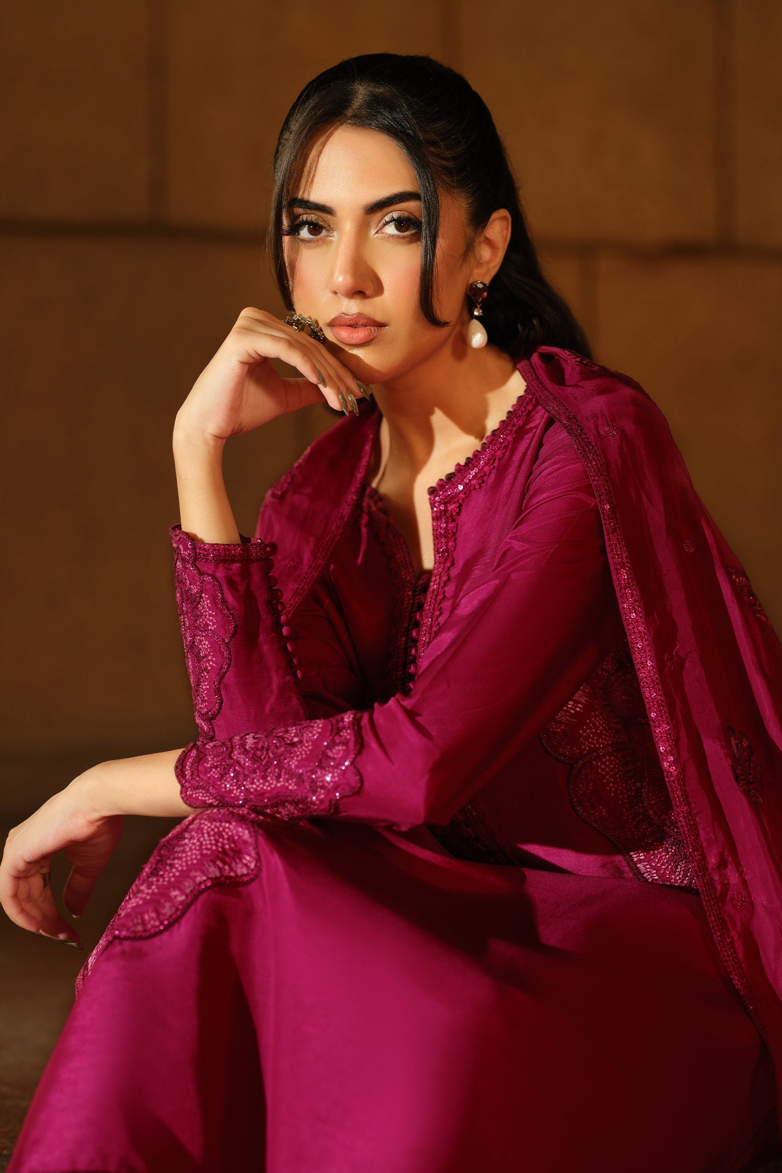 Maria B | Pre Fall 25 | MBS-W25-22-Shocking Pink - Official Maria B stockist in UK - Sakeena London