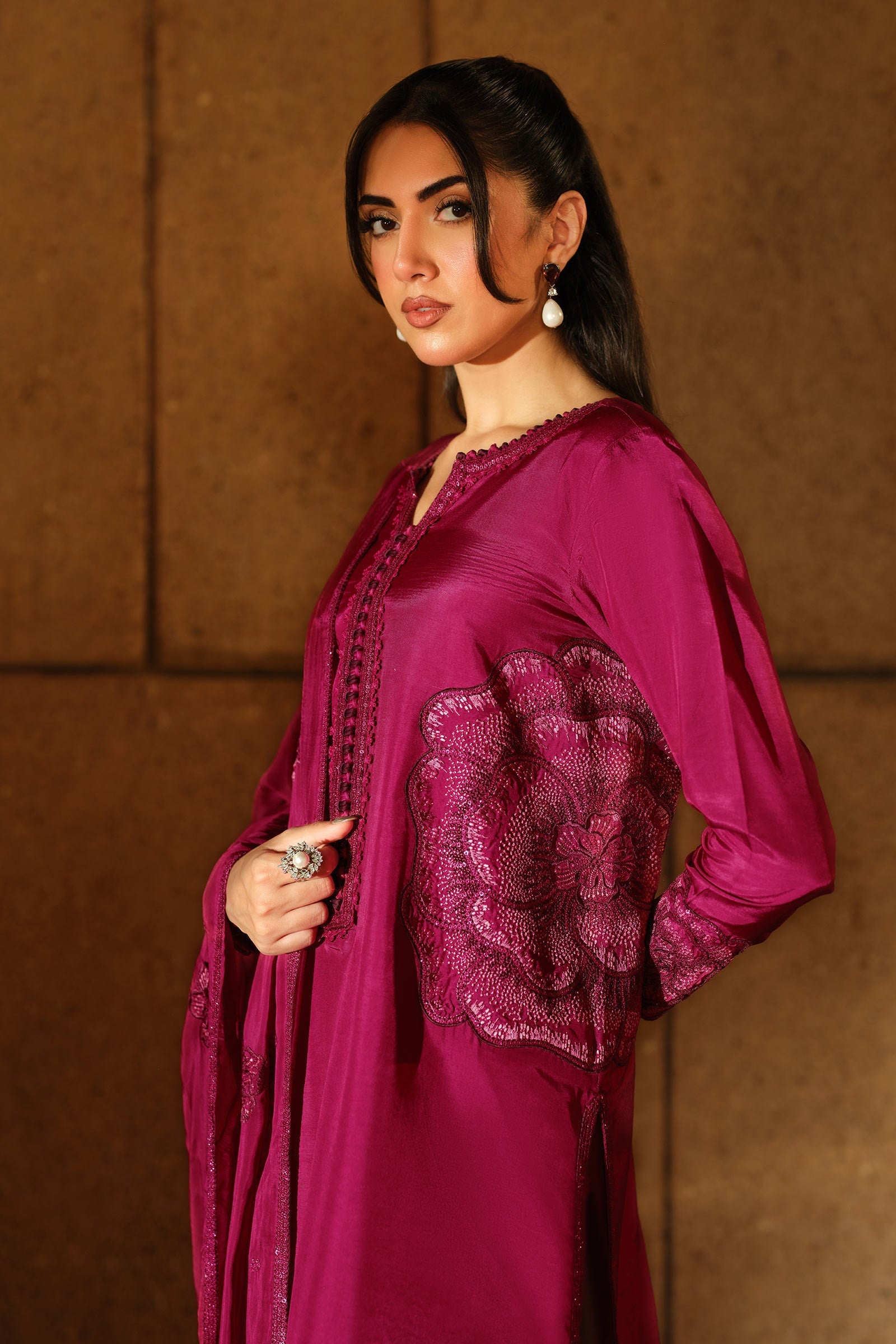 Maria B | Pre Fall 25 | MBS-W25-22-Shocking Pink - Official Maria B stockist in UK - Sakeena London