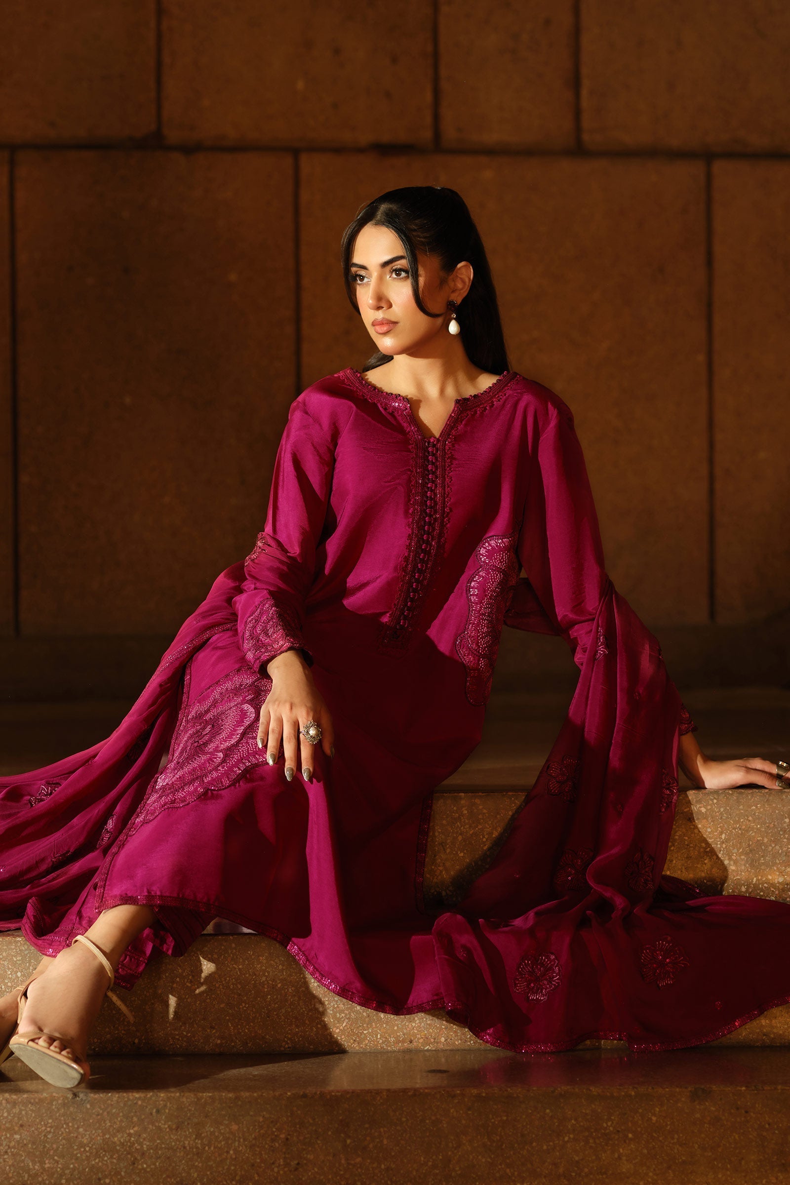 Maria B | Pre Fall 25 | MBS-W25-22-Shocking Pink - Official Maria B stockist in UK - Sakeena London