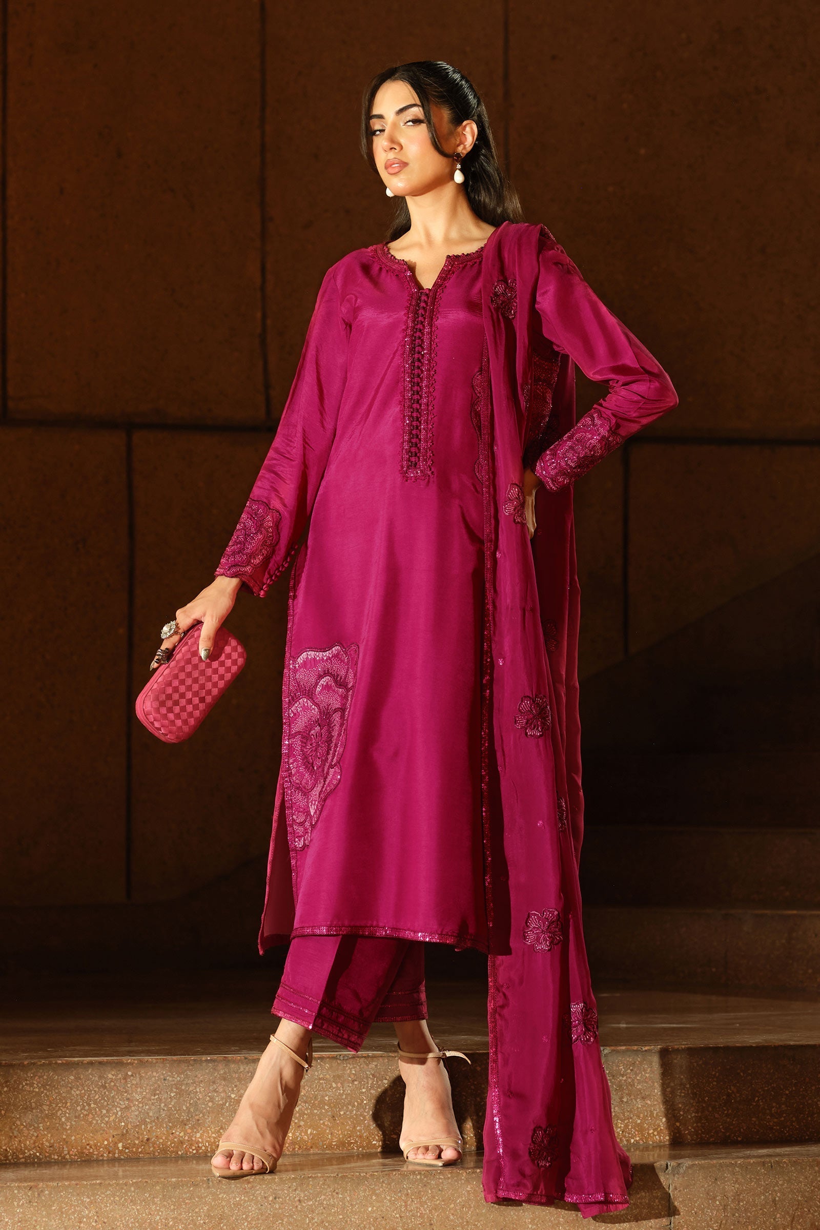 Maria B | Pre Fall 25 | MBS-W25-22-Shocking Pink - Official Maria B stockist in UK - Sakeena London