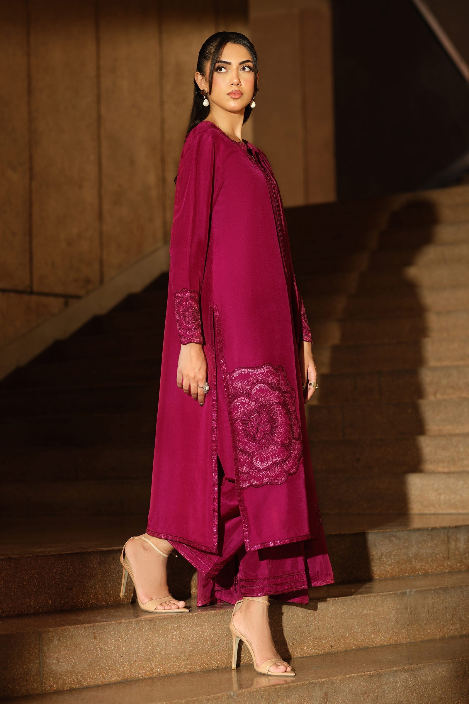 Maria B | Pre Fall 25 | MBS-W25-22-Shocking Pink - Official Maria B stockist in UK - Sakeena London