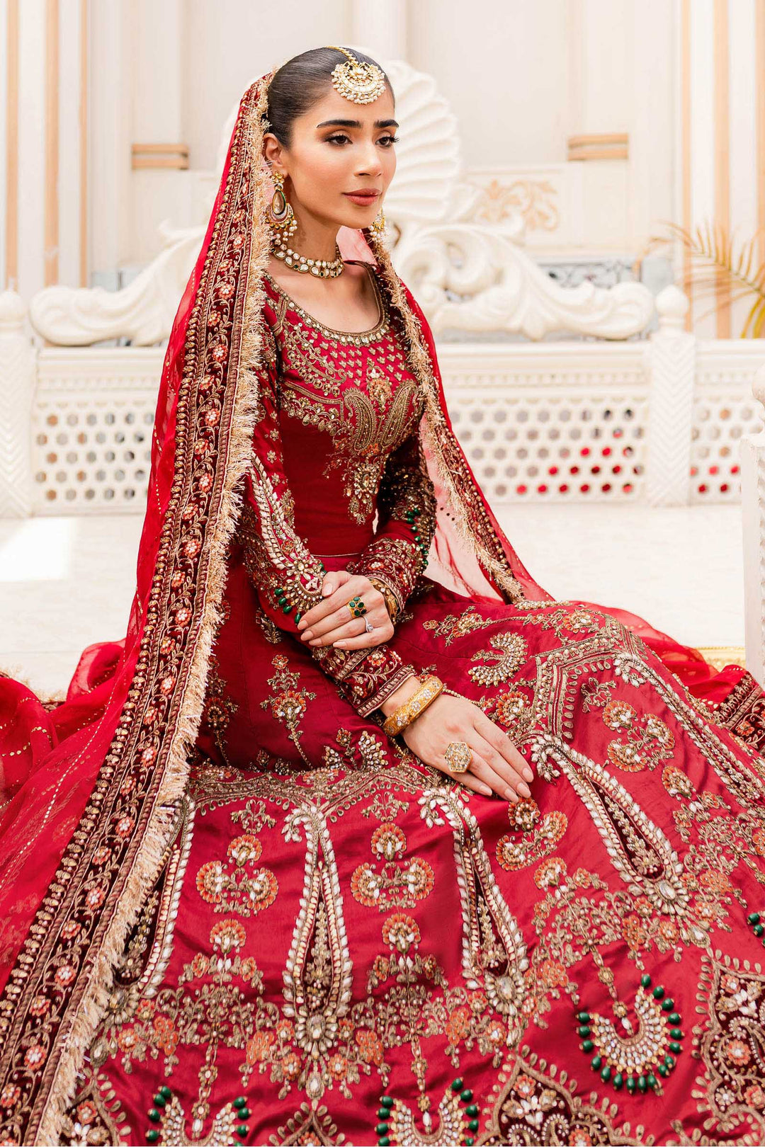 Maria B | Bridal Couture | Deep Red MC-907 - Official Maria B stockist in UK - Sakeena London