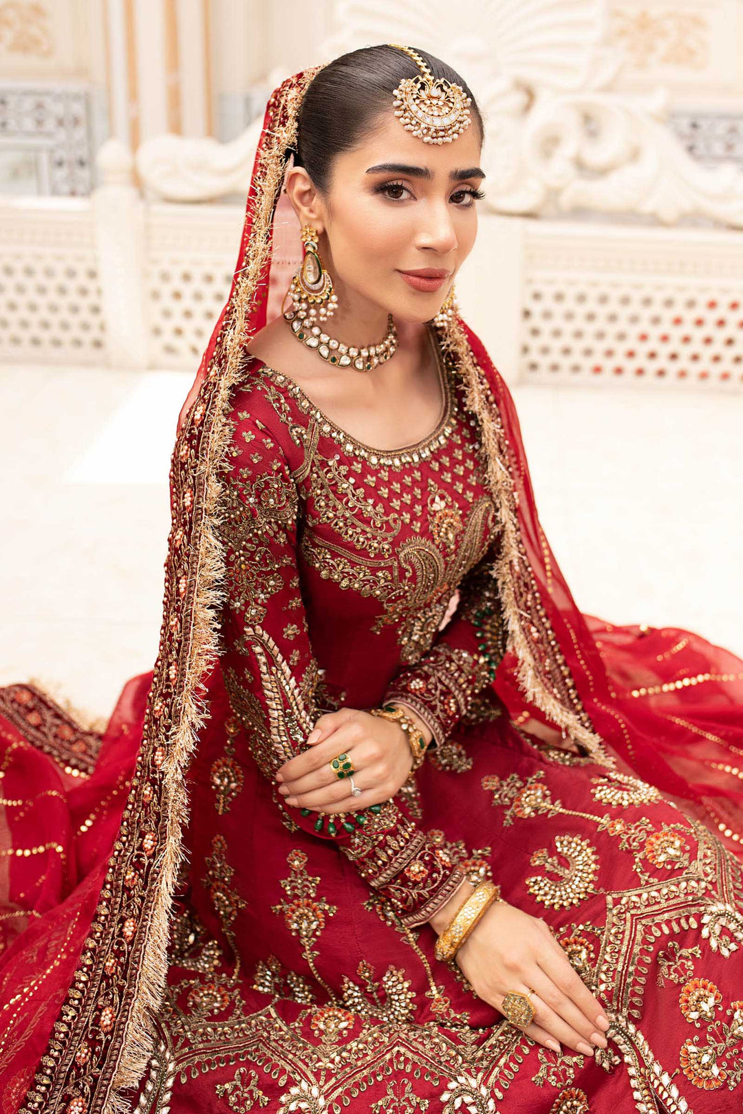 Maria B | Bridal Couture | Deep Red MC-907 - Official Maria B stockist in UK - Sakeena London