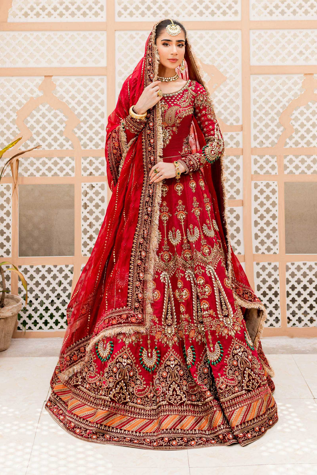 Maria B | Bridal Couture | Deep Red MC-907 - Official Maria B stockist in UK - Sakeena London