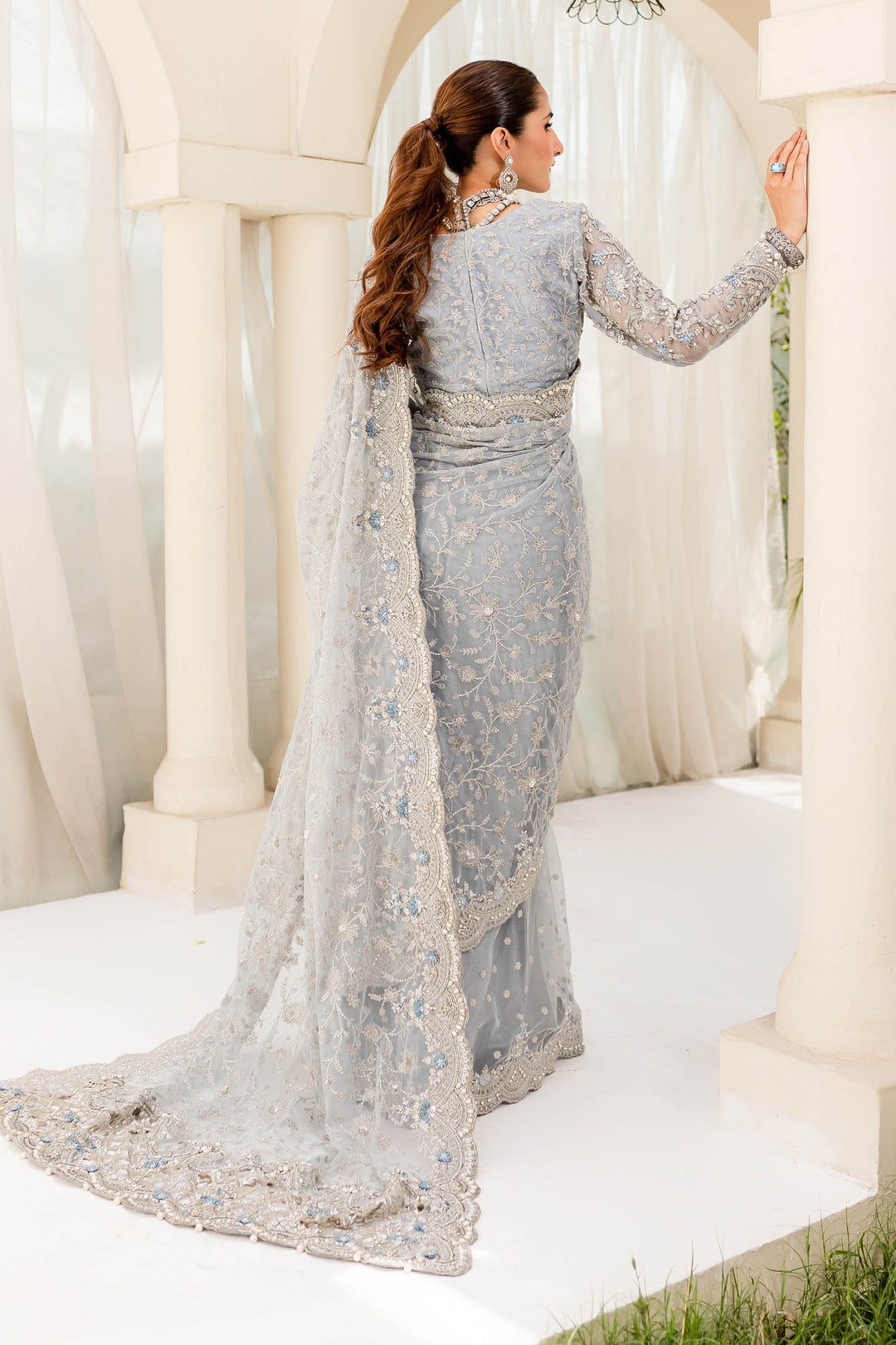 Maria B | Bridal Couture | Ice Blue MC-908 - Official Maria B stockist in UK - Sakeena London