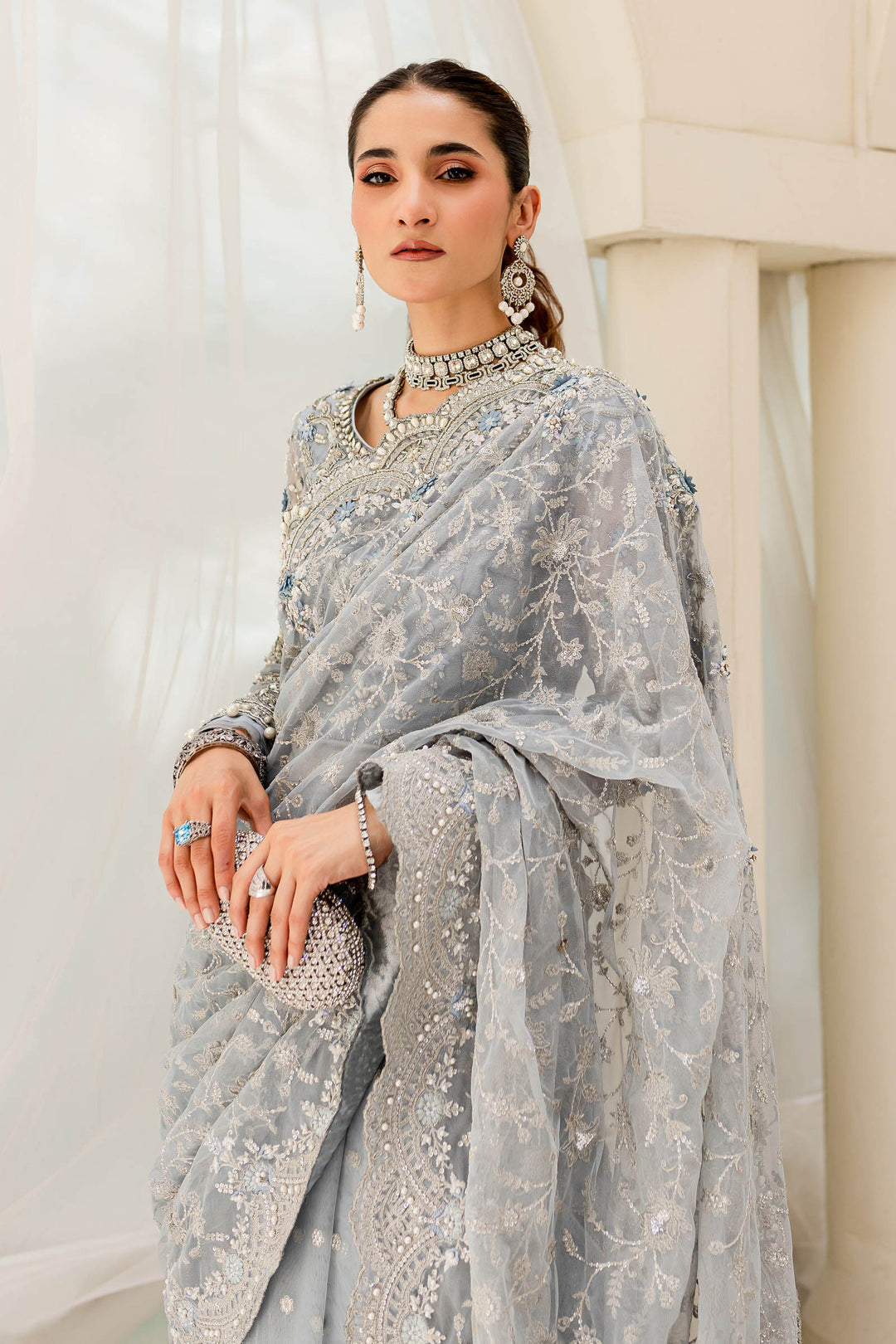 Maria B | Bridal Couture | Ice Blue MC-908 - Official Maria B stockist in UK - Sakeena London