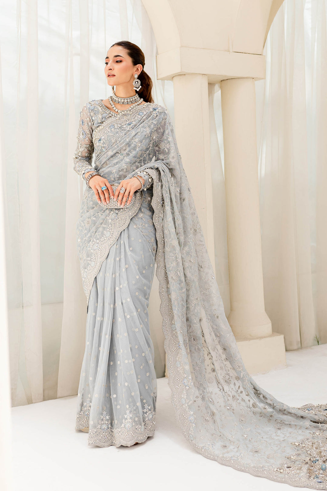 Maria B | Bridal Couture | Ice Blue MC-908 - Official Maria B stockist in UK - Sakeena London