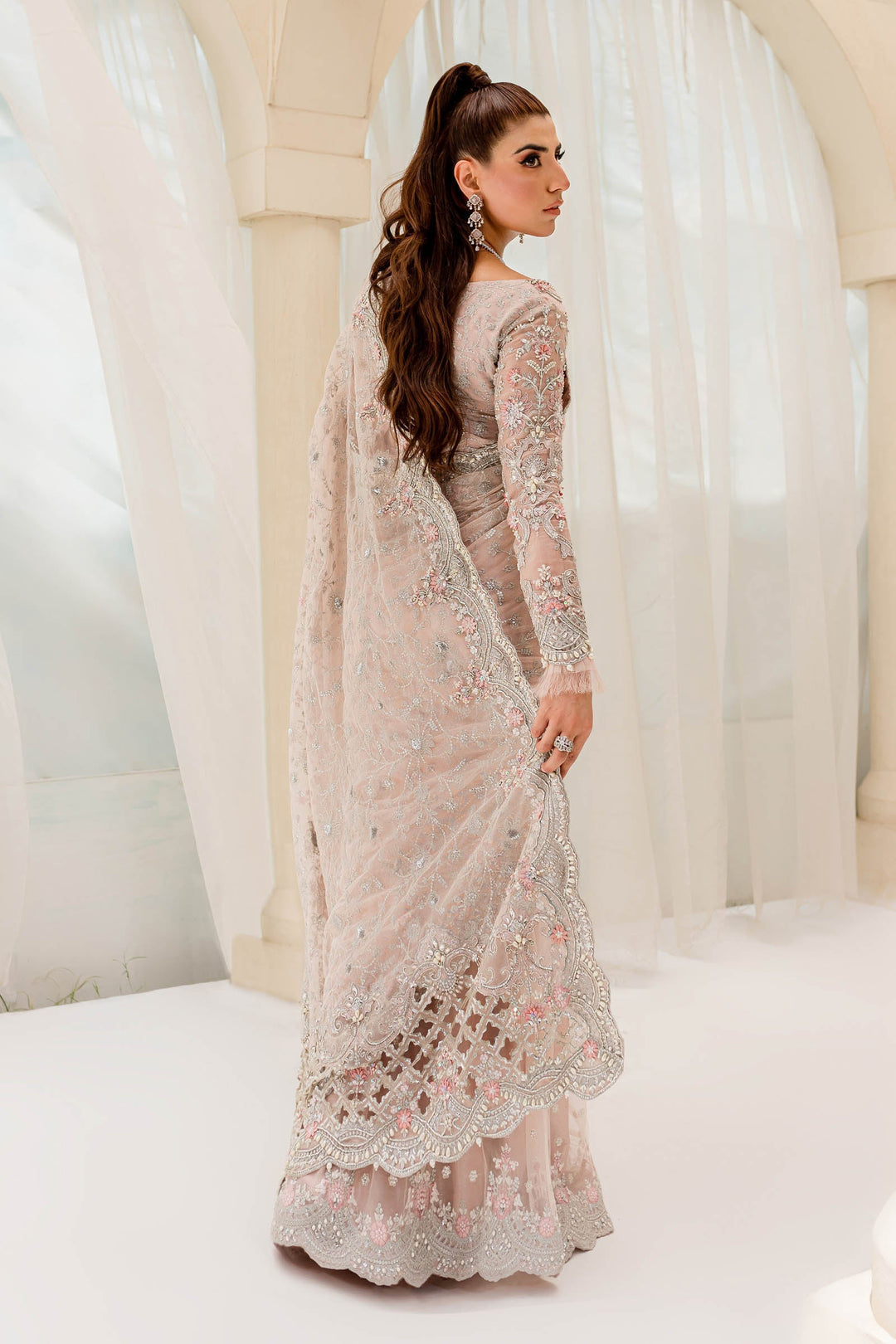 Maria B | Bridal Couture | Pale Pink MC-909 - Official Maria B stockist in UK - Sakeena London