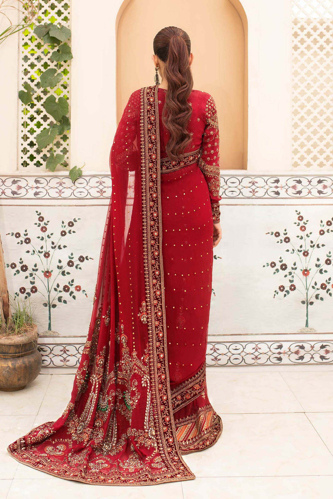 Maria B | Bridal Couture | Deep Red MC-910 - Official Maria B stockist in UK - Sakeena London