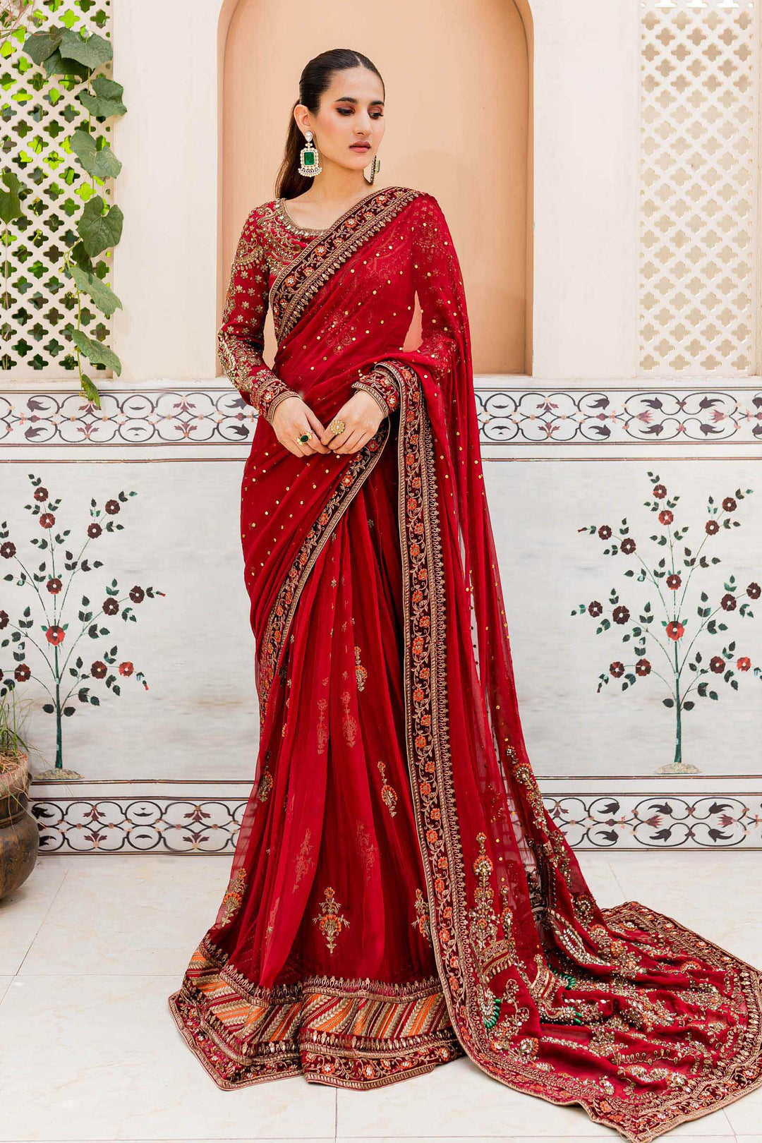 Maria B | Bridal Couture | Deep Red MC-910 - Official Maria B stockist in UK - Sakeena London