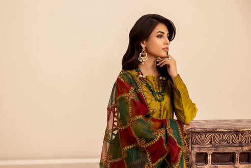 Mohagni | Ishq Aatish Formals | MGS-11 3Pcs Raw Silk - Official Mohagni stockist in UK - Sakeena London