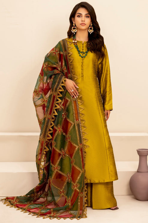 Mohagni | Ishq Aatish Formals | MGS-11 3Pcs Raw Silk - Official Mohagni stockist in UK - Sakeena London