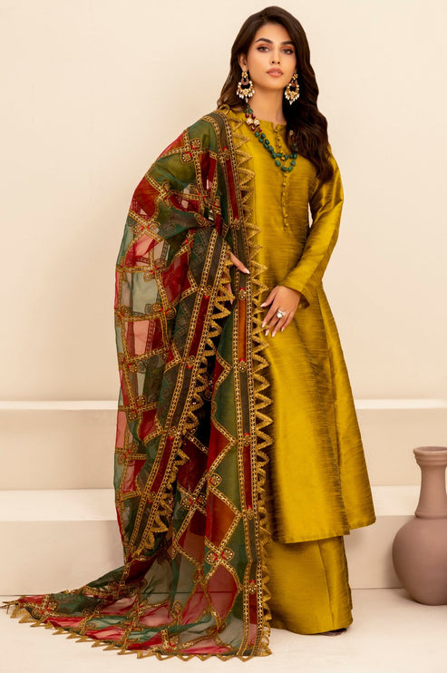 Mohagni | Ishq Aatish Formals | MGS-11 3Pcs Raw Silk - Official Mohagni stockist in UK - Sakeena London