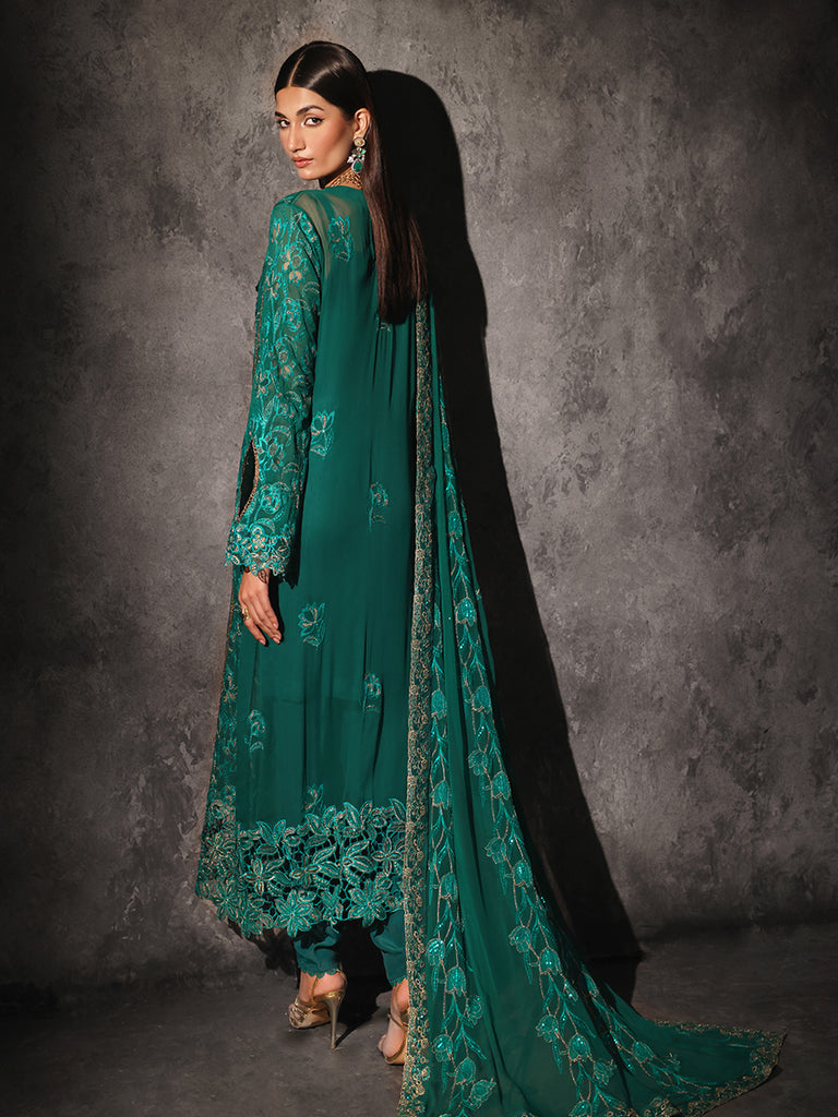 Rajbari | Sage Chiffon Edit | Opulance - Official Rajbari stockist in UK - Sakeena London
