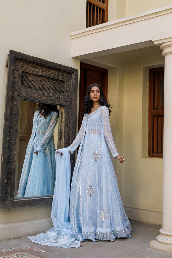 Wahajmkhan | Bahar Begum Formals | BABY BLUE BAHAR - Official Wahaj M.Khan stockist in UK - Sakeena London