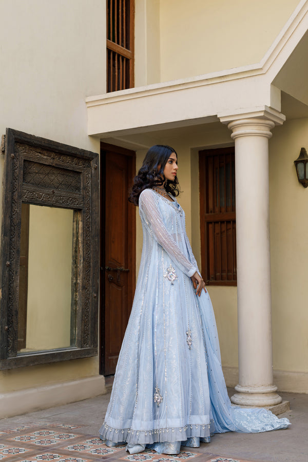 Wahajmkhan | Bahar Begum Formals | BABY BLUE BAHAR - Official Wahaj M.Khan stockist in UK - Sakeena London