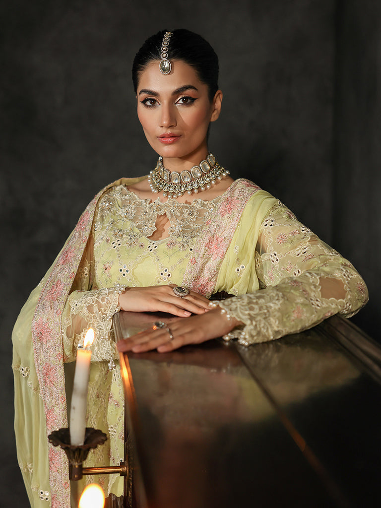 Rajbari | Sage Chiffon Edit | Ivy - Official Rajbari stockist in UK - Sakeena London