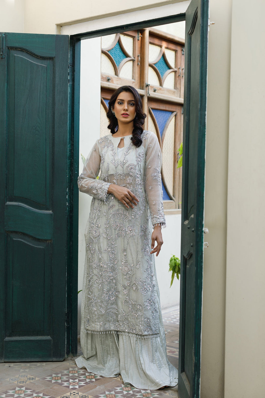 Wahajmkhan | Bahar Begum Formals | SILVER MINT BAHAR JORA - Official Wahaj M.Khan stockist in UK - Sakeena London