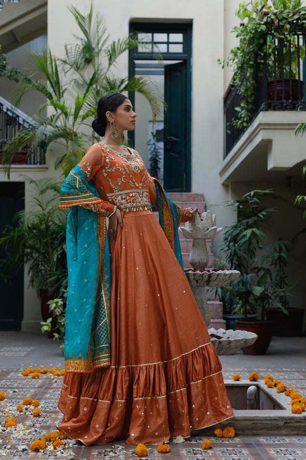 Wahajmkhan | Bahar Begum Formals | RUSTIC TURQUOISE - Official Wahaj M.Khan stockist in UK - Sakeena London