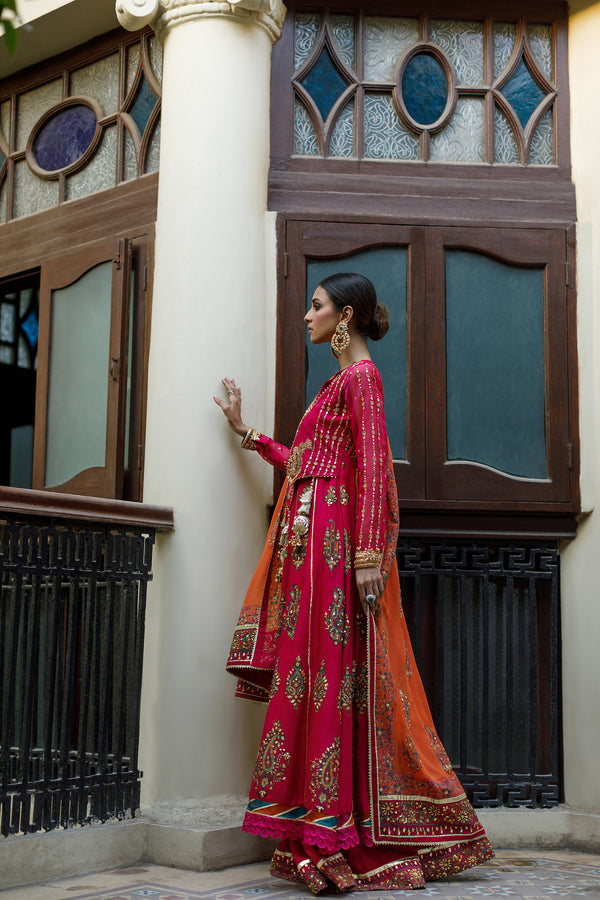 Wahajmkhan | Bahar Begum Formals | MAGENTA BLOCK ANARKALI - Official Wahaj M.Khan stockist in UK - Sakeena London