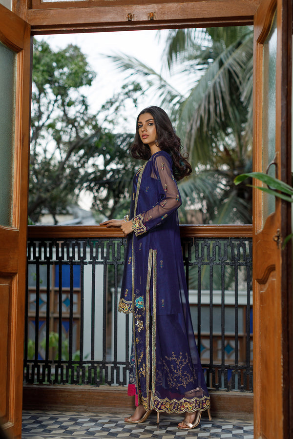 Wahajmkhan | Bahar Begum Formals | NAVY BEGUM JACKET - Official Wahaj M.Khan stockist in UK - Sakeena London