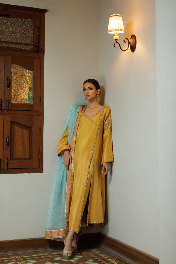Wahajmkhan | Bahar Begum Formals | MUSTARD BEGUM JORA - Official Wahaj M.Khan stockist in UK - Sakeena London
