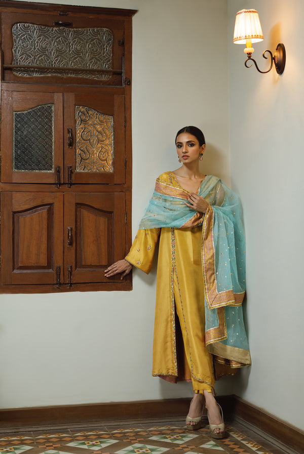 Wahajmkhan | Bahar Begum Formals | MUSTARD BEGUM JORA - Official Wahaj M.Khan stockist in UK - Sakeena London