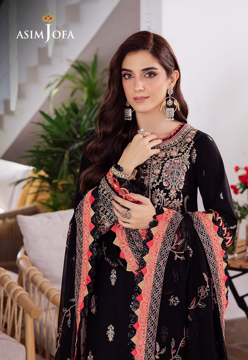 Asim Jofa | Uraan Lawn Chiffon Collection | AJUR-08 - Official Asim Jofa stockist in UK - Sakeena London