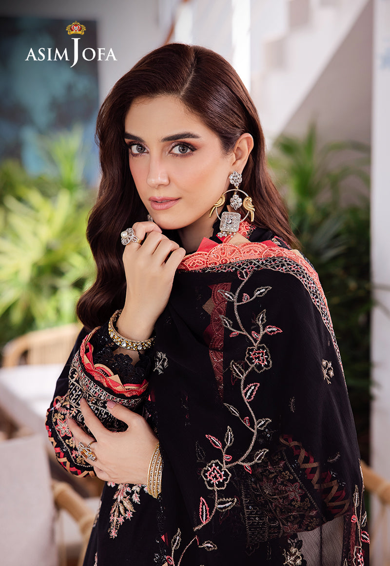 Asim Jofa | Uraan Lawn Chiffon Collection | AJUR-08 - Official Asim Jofa stockist in UK - Sakeena London