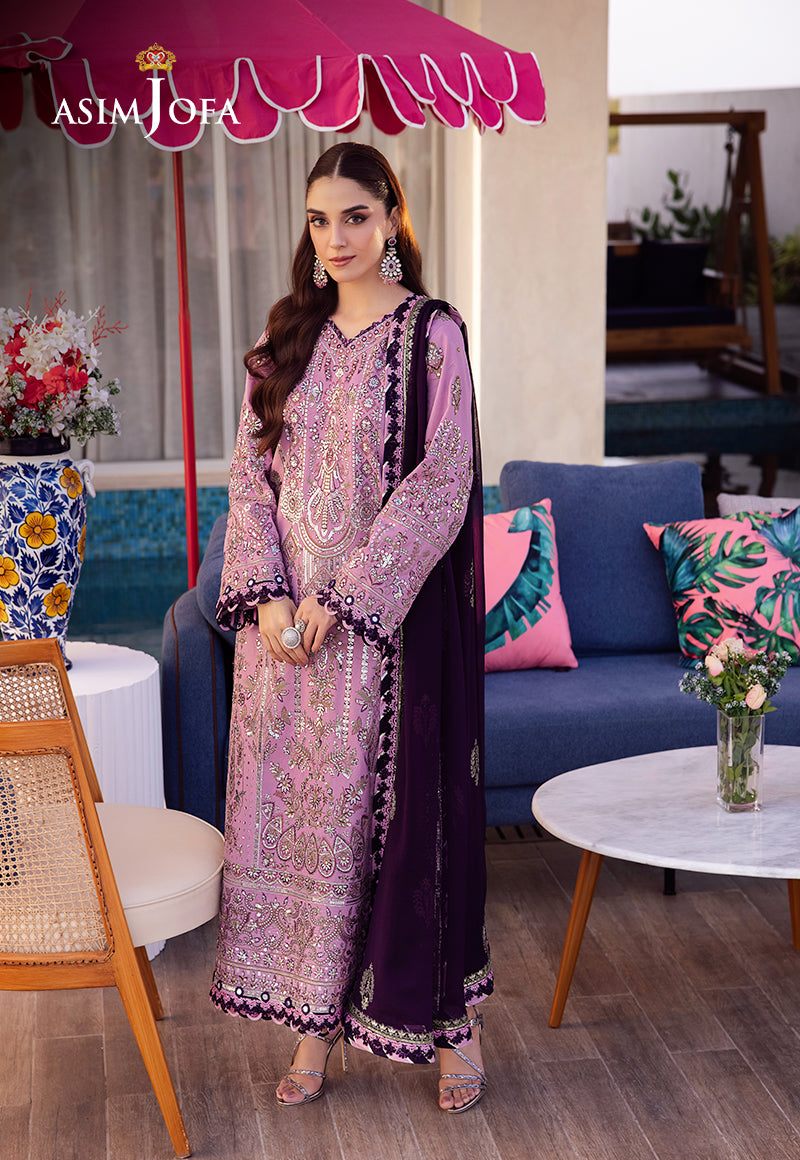 Asim Jofa | Uraan Lawn Chiffon Collection | AJUR-03 - Official Asim Jofa stockist in UK - Sakeena London