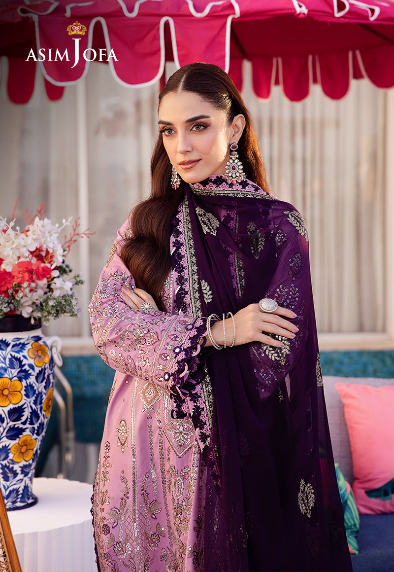 Asim Jofa | Uraan Lawn Chiffon Collection | AJUR-03 - Official Asim Jofa stockist in UK - Sakeena London
