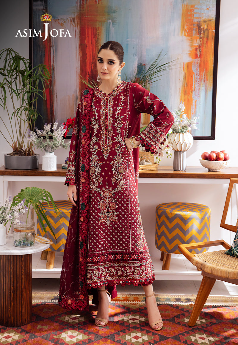 Asim Jofa | Uraan Lawn Chiffon Collection | AJUR-04 - Official Asim Jofa stockist in UK - Sakeena London
