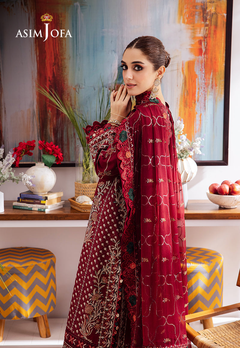 Asim Jofa | Uraan Lawn Chiffon Collection | AJUR-04 - Official Asim Jofa stockist in UK - Sakeena London