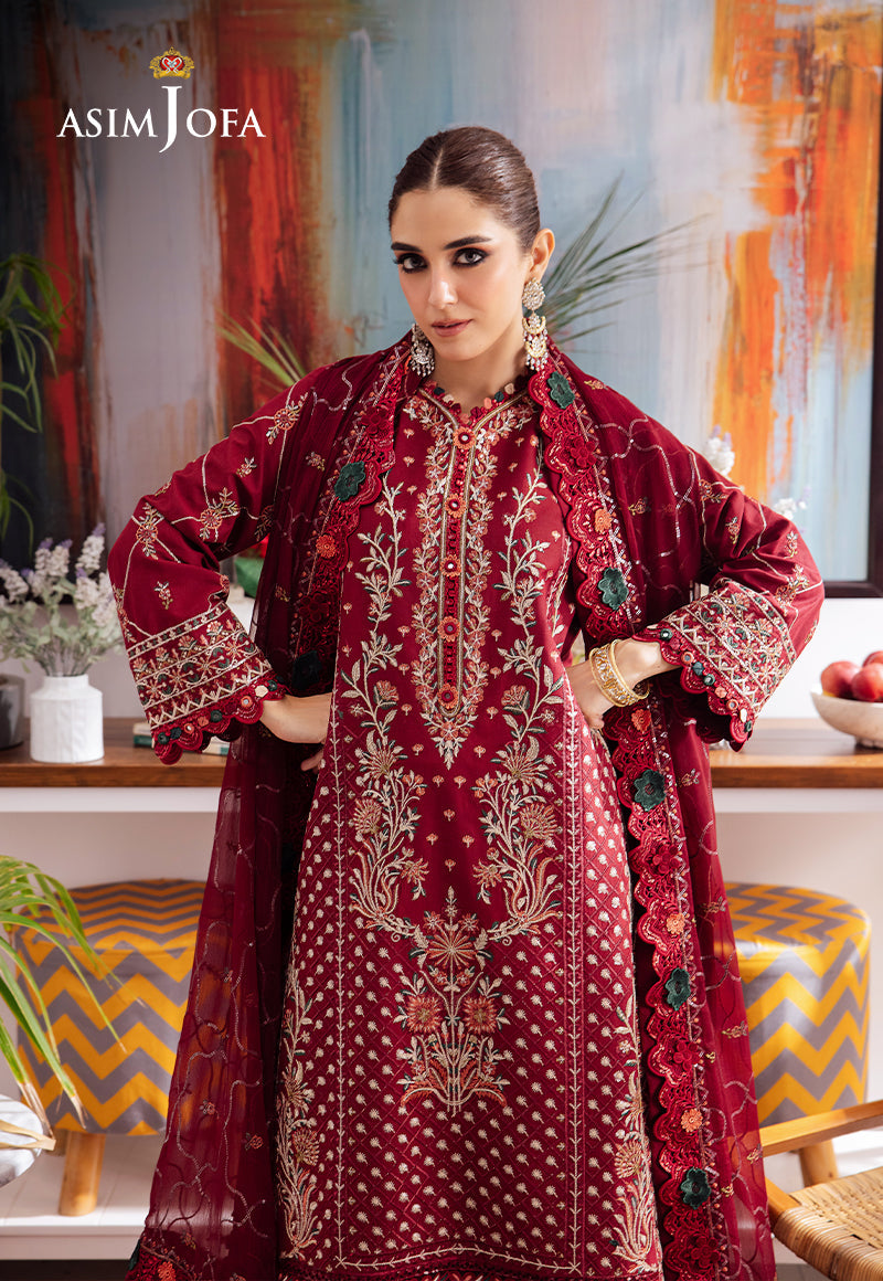 Asim Jofa | Uraan Lawn Chiffon Collection | AJUR-04 - Official Asim Jofa stockist in UK - Sakeena London