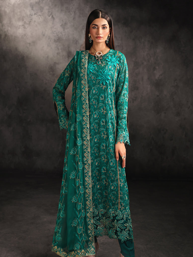 Rajbari | Sage Chiffon Edit | Opulance - Official Rajbari stockist in UK - Sakeena London