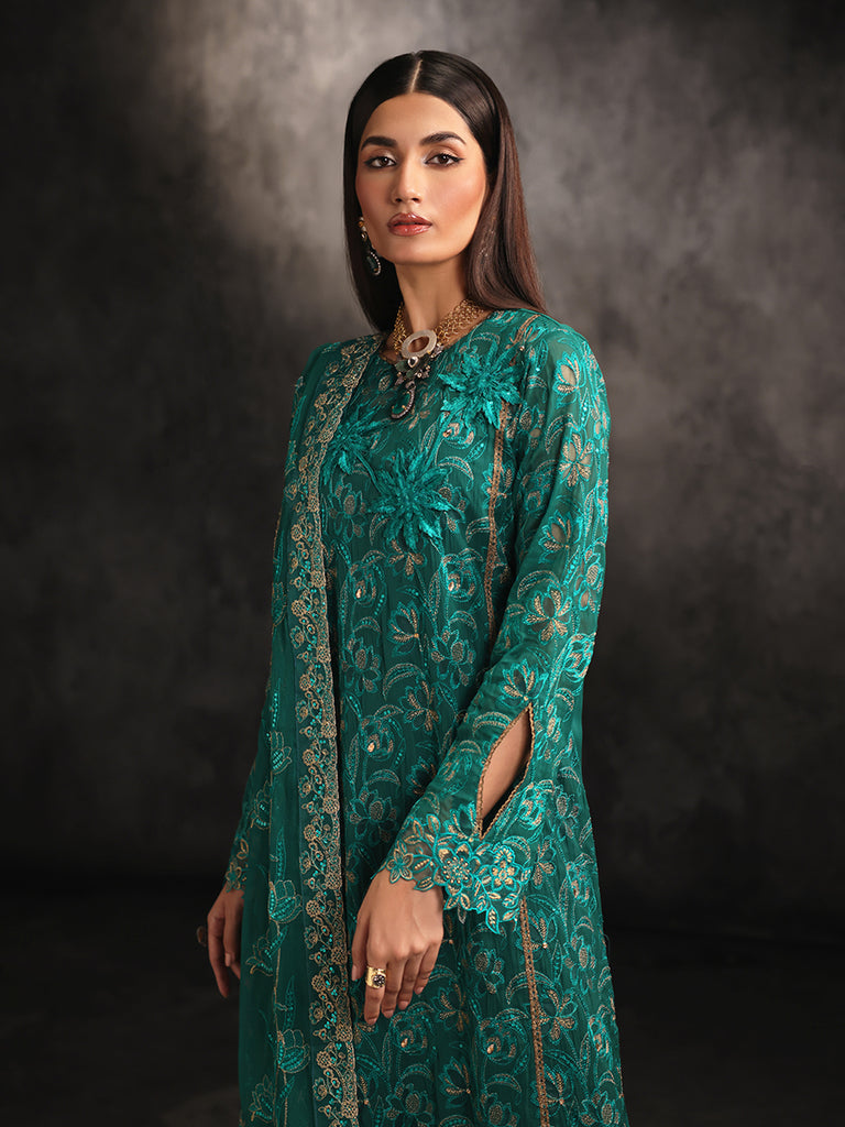 Rajbari | Sage Chiffon Edit | Opulance - Official Rajbari stockist in UK - Sakeena London