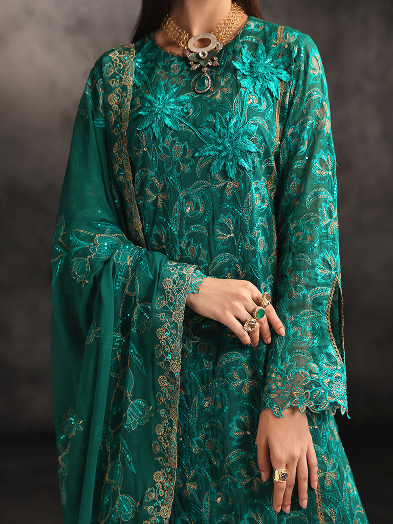 Rajbari | Sage Chiffon Edit | Opulance - Official Rajbari stockist in UK - Sakeena London