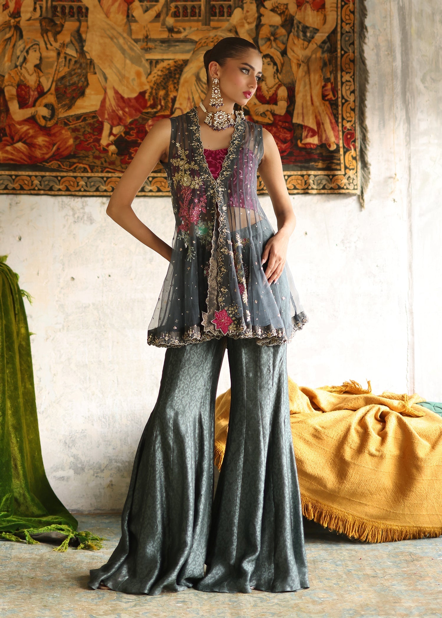 Umsha | Mehfil-e-Rang | Midnight Ash - Official Umsha stockist in UK - Sakeena London