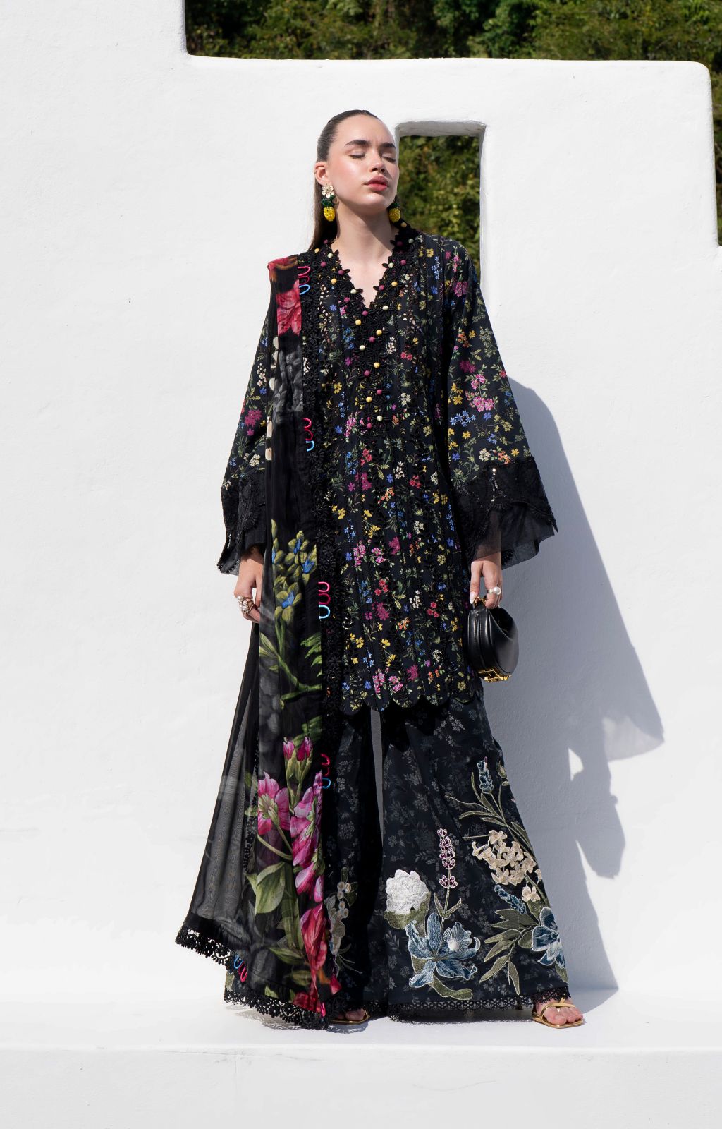 AJR Couture | Printakari Lawn 25 | Midnight Flora - Official AJR Couture stockist in UK - Sakeena London