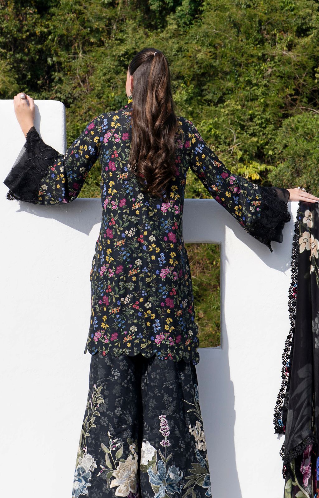 AJR Couture | Printakari Lawn 25 | Midnight Flora - Official AJR Couture stockist in UK - Sakeena London