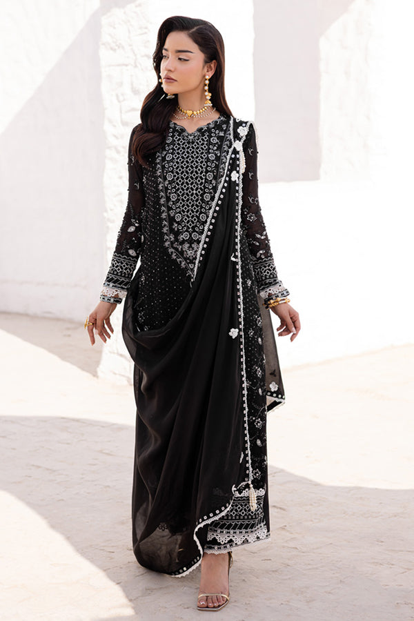 Marjjan | Elyna Lawn | REINA MP-44 (BLACK) - Official Marjjan stockist in UK - Sakeena London