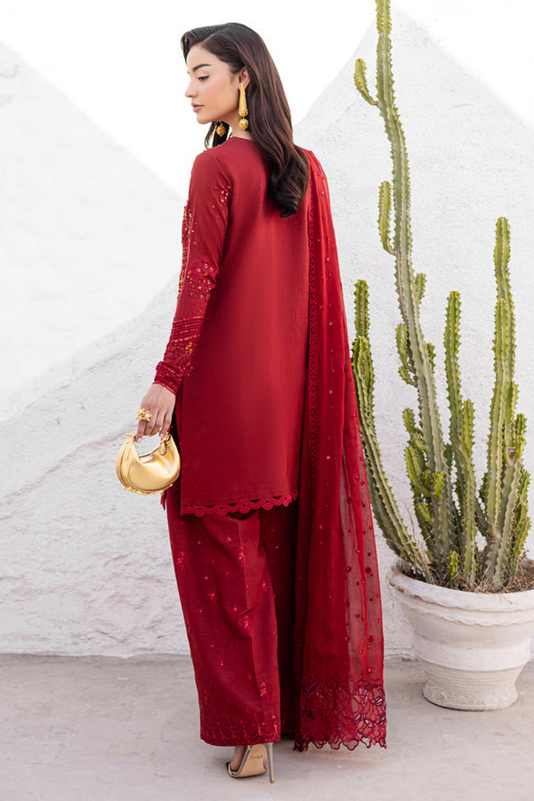 Marjjan | Elyna Lawn | SACRLET MP-48 (RED) - Official Marjjan stockist in UK - Sakeena London