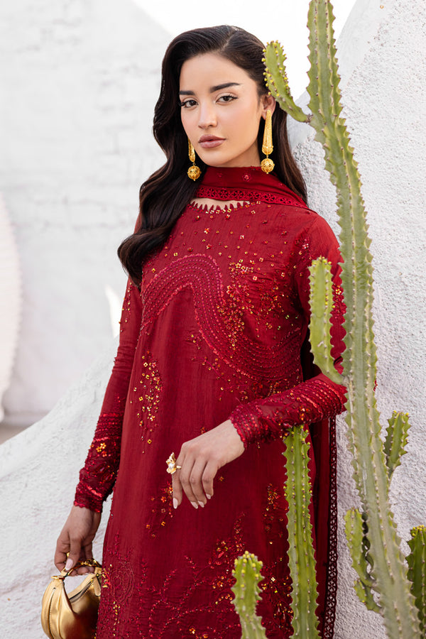 Marjjan | Elyna Lawn | SACRLET MP-48 (RED) - Official Marjjan stockist in UK - Sakeena London