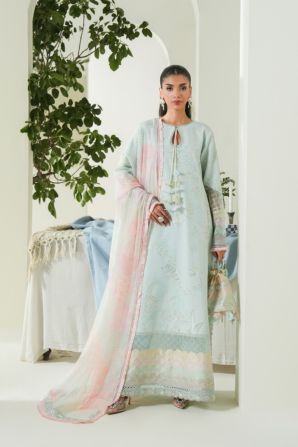 Maryum N Maria | Soiree Lawn |Soothing Sea - Official Maryam N Maria stockist in UK - Sakeena London