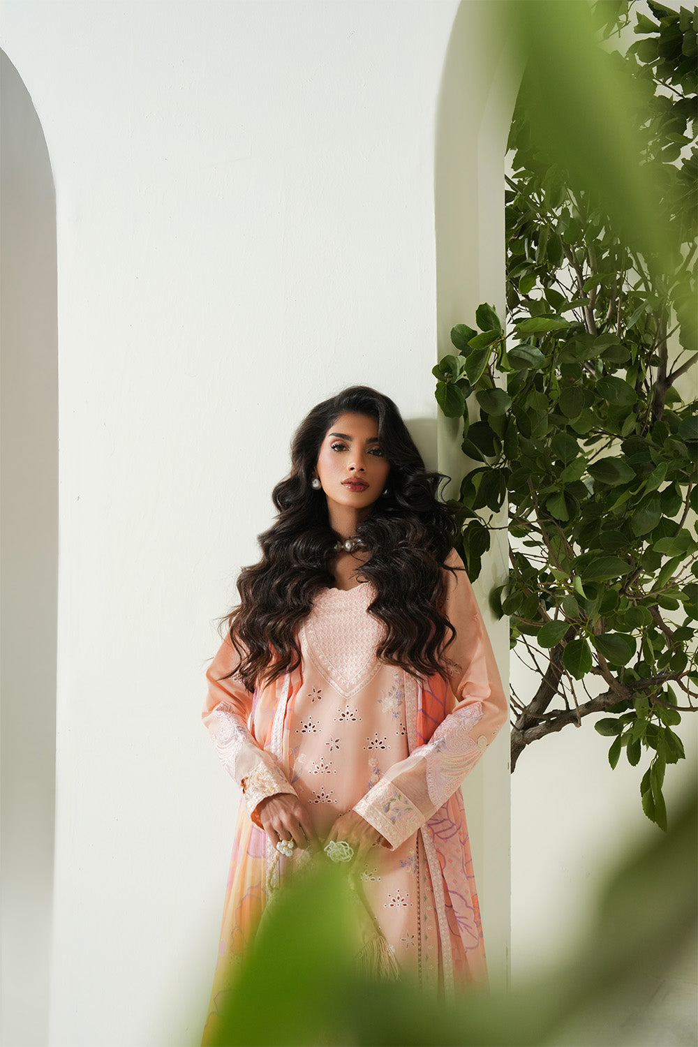 Maryum N Maria | Soiree Lawn | Peachy Delight - Official Maryam N Maria stockist in UK - Sakeena London